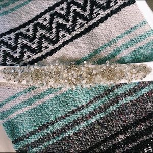 Cream Colored Rhinestone and Pearl Wedding Sash